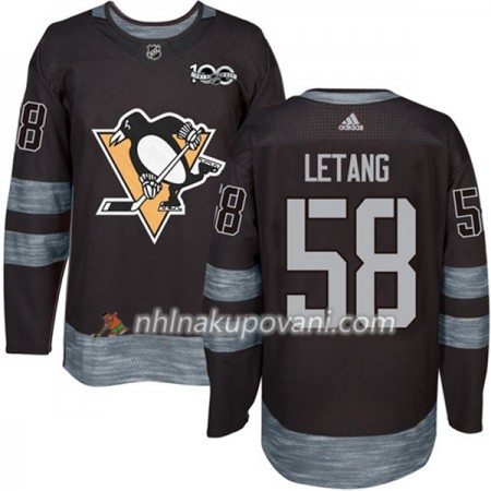 Pittsburgh Penguins Dresy Kris Letang 58 1917-2017 100th Anniversary Adidas Černá Authentic - Pánské
